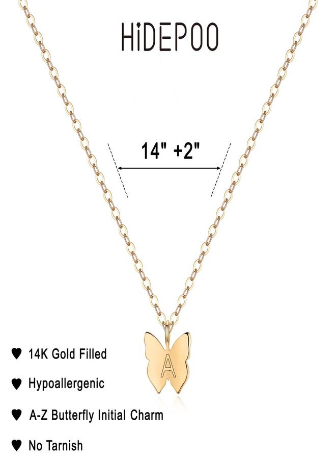 Hidepoo قلادات فراشة بحرف أول من اسمك، قلادة فراشة بحرف A، قلادات فراشة صغيرة بحرف أول من اسمك للنساء، مجوهرات، هدايا فراشة، هدايا عيد ميلاد (A) - Image 5